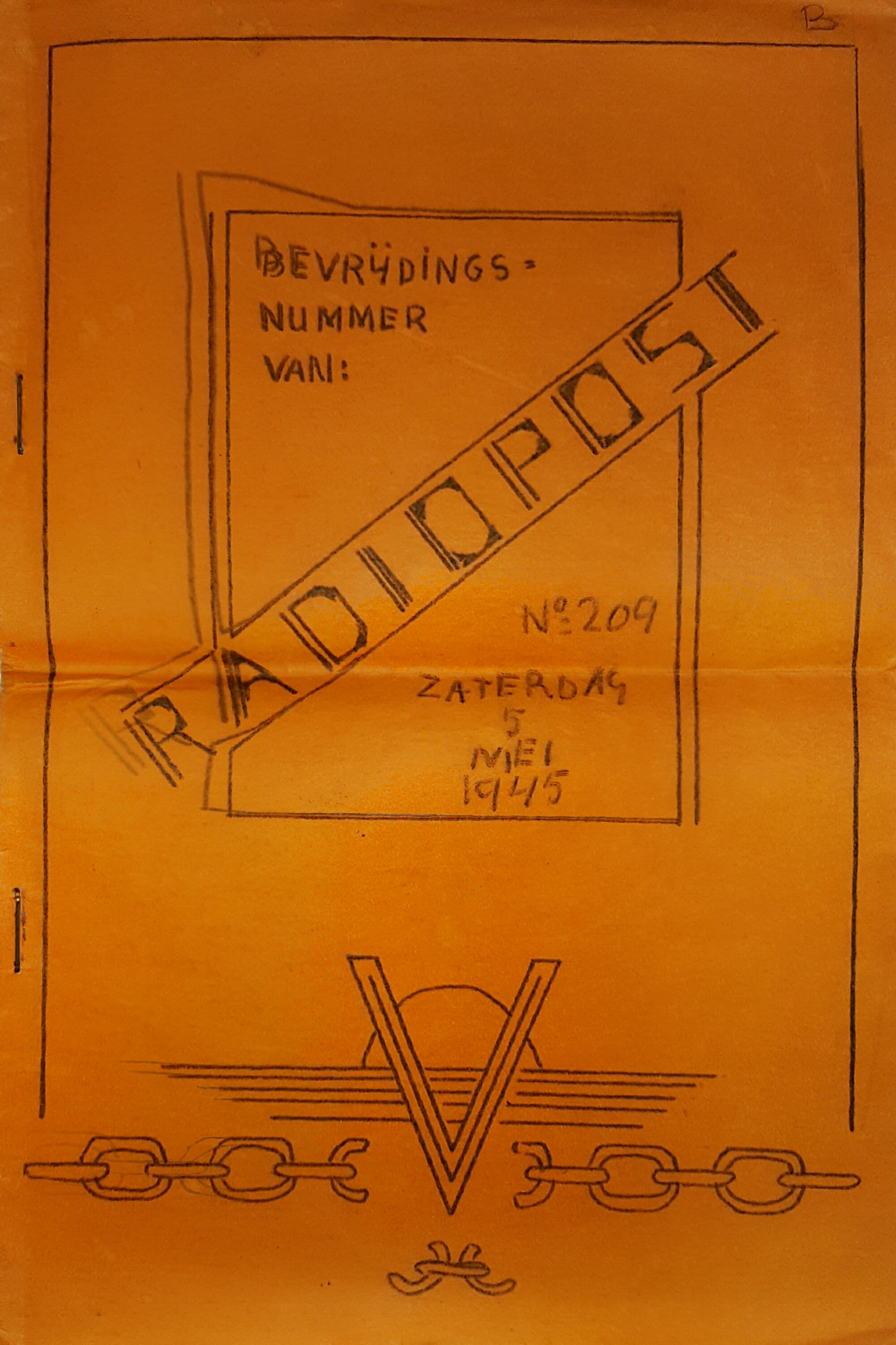 Bevrijdingsnummer van: RADIOPOST no. 209, zaterdag 5 mei 1945